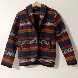 Vintage Woolrich Southwest Aztec Wool Blanket Coat Made in USA Women’s Size S
